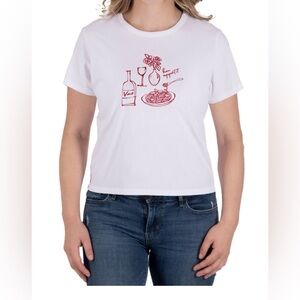 State of Mine Graphic Baby Tee White T-Shirt